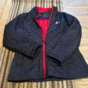 Tommy Hilfiger Dark Blue Quilted Jacket with Red Interior